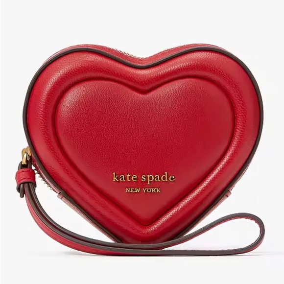 NWT-Kate Spade-Pitter Patter Heart ❤️Convertible Coin Purse-Perfect Cherry-$128 - Picture 12 of 16